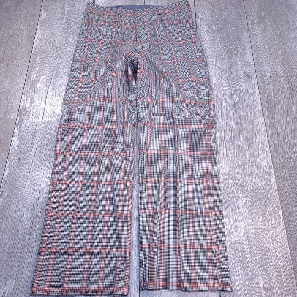 G-Star Raw Plaid Trousers Men 30 Grey Orange South East D. Button Fly Pants